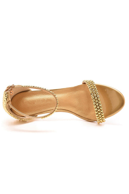 Open Toe Pearl Ankle Strap Wedding High Heels