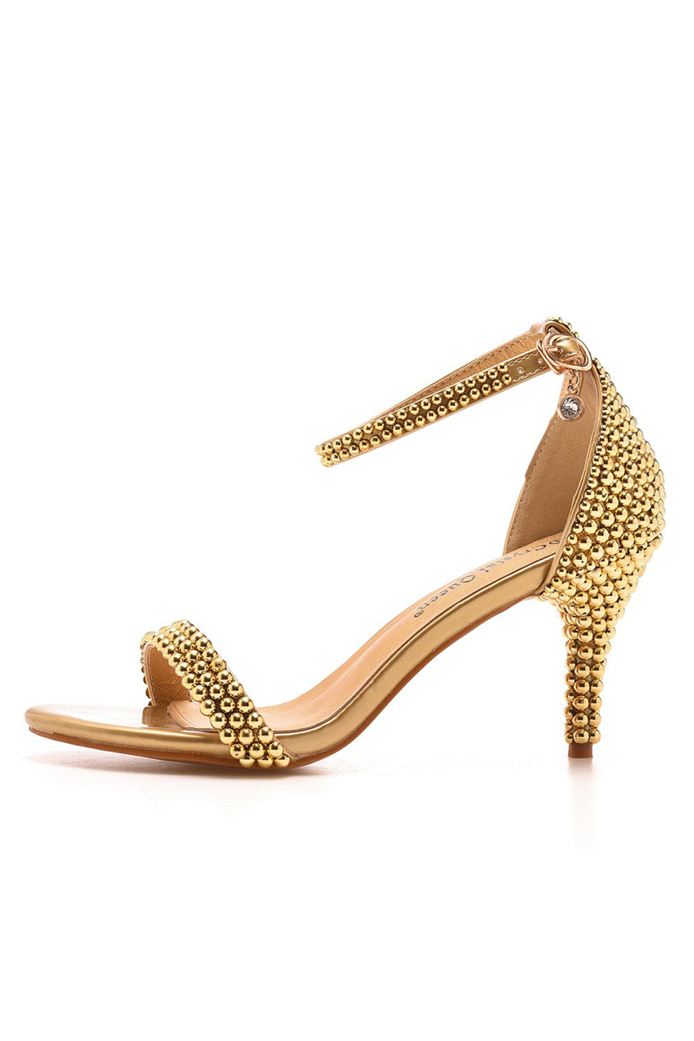 Open Toe Pearl Ankle Strap Wedding High Heels