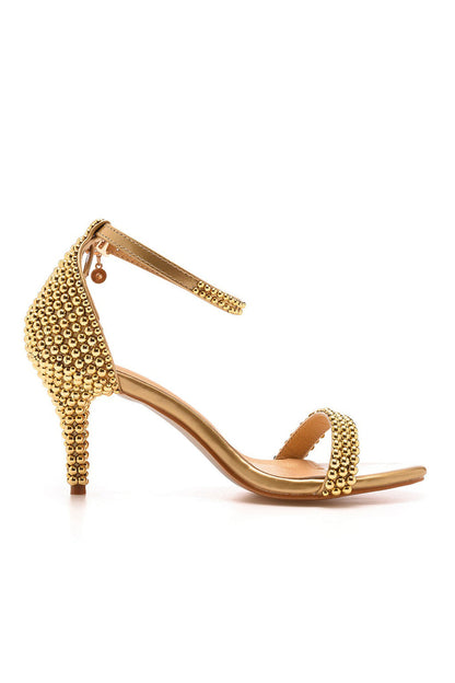 Open Toe Pearl Ankle Strap Wedding High Heels