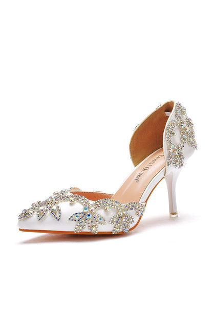Roycebridal Woman's Wedding Shoes Pointed Toe rhinestone Stiletto