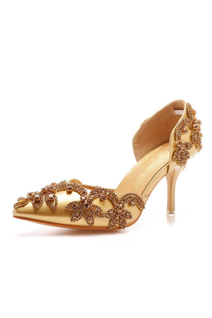 Roycebridal Woman's Wedding Shoes Pointed Toe rhinestone Stiletto