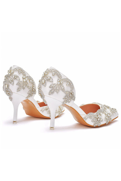 Roycebridal Woman's Wedding Shoes Pointed Toe rhinestone Stiletto