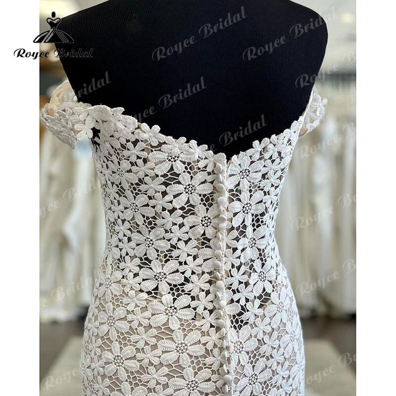 Roycebridal Off the Shoulder Lace Backless Mermaid/Trumpet Boho Wedding Dress 2025 Vestido Wedding Gowns robe soirée mariage