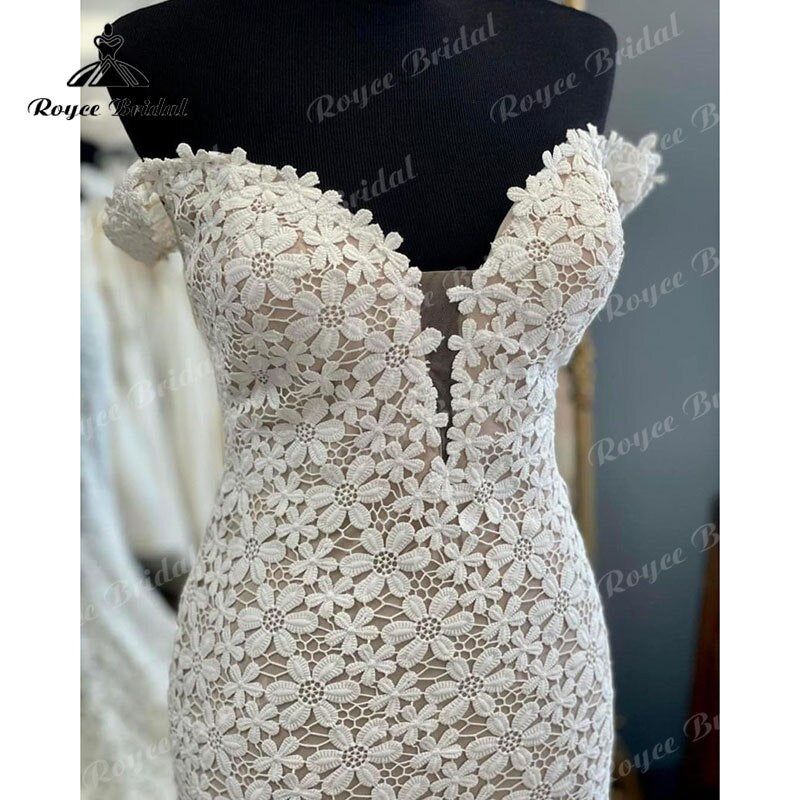 Roycebridal Off the Shoulder Lace Backless Mermaid/Trumpet Boho Wedding Dress 2025 Vestido Wedding Gowns robe soirée mariage