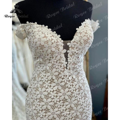 Roycebridal Off the Shoulder Lace Backless Mermaid/Trumpet Boho Wedding Dress 2025 Vestido Wedding Gowns robe soirée mariage