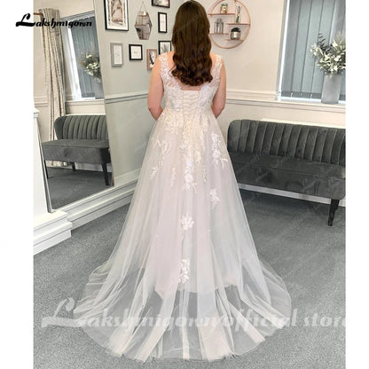 Roycebridal Beach Wedding Dresses 2025 A-Line Sleeveless Lace With Appliques 2025 Spring & Summer Bridal Gown
