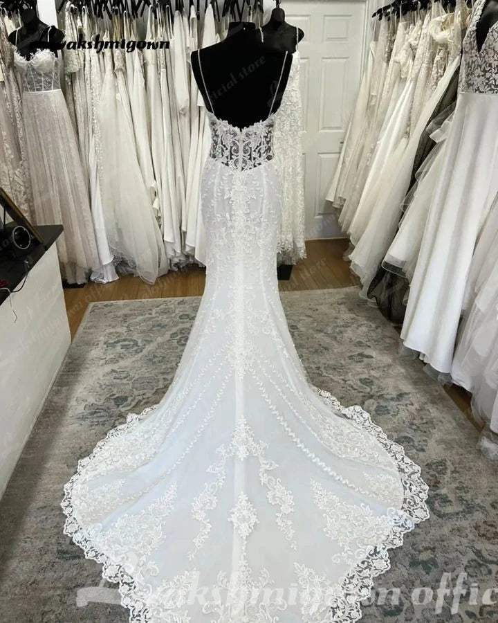 Lakshmigown Boho Mermaid Wedding Dresses for Women 2023 Vestido Sweetheart Lace Wedding Gowns  Vestiti Donna