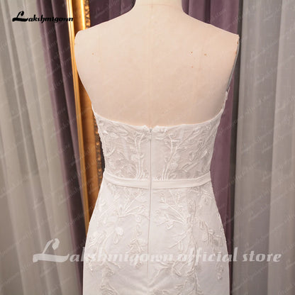 Roycebridal Sweetheart Mermaid Wedding Dress with belt Women  Beach Bridal Receipt Party Gown Robe de mariee