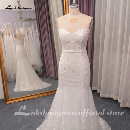 Roycebridal Sweetheart Mermaid Wedding Dress with belt Women  Beach Bridal Receipt Party Gown Robe de mariee