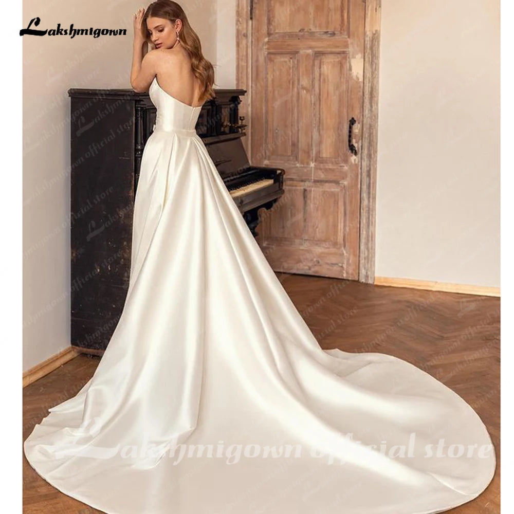 Roycebridal Ivory A Line Court Train Boho Wedding Dresses For Women 2025 Bridal Party Evening Gown Robe de mariee