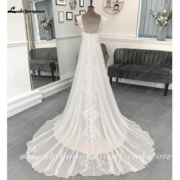 Roycebridal Chiffon Beach Wedding Dresses For Women 2025 Bride Luxury Lace Long Boho Wedding Gowns Open Back
