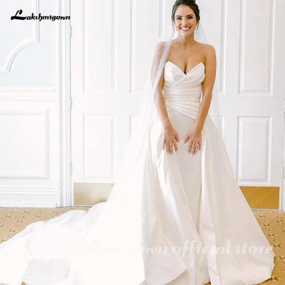 Roycebridal Ivory A Line Court Train Boho Wedding Dresses For Women 2025 Bridal Party Evening Gown Robe de mariee