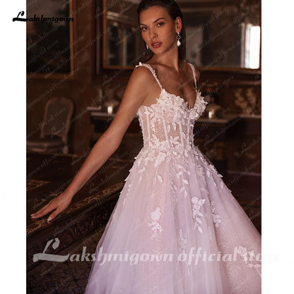 Roycebridal Lace Boho A Line Beach Wedding Dress for Women Wedding Gown for Bride vestido casamento civil