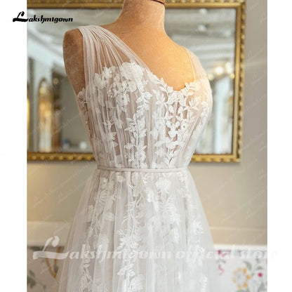 Roycebridal Princess Boho Wedding Dress Beach  Vintage Lace Appliques Tulle A Line Bridal Gowns V Neck vestidos novias boda