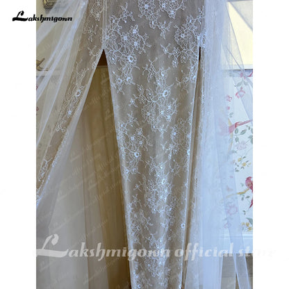 Roycebridal Split Side Lace Boho Women Wedding Dress for Bride Spaghetti Straps Wedding Gown batas de novia para