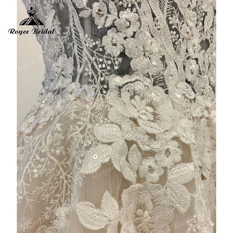 Sexy Bridal Beach Lace Appliques Cap Sleeve Wedding Gown Off The Shoulder Summer 2023 Robe Femme Boho Tulle A Line Wedding Dress