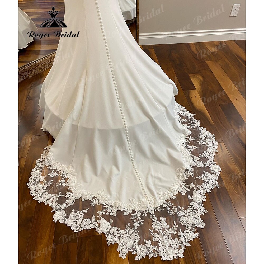 Sexy Soft Satin Lace Mermaid Sweetheart Neckline Wedding Dress with Sweep Train 2023 Off the Shoulder trajes de novias largos