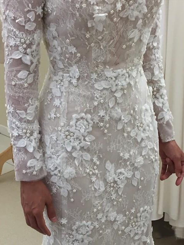 Sparkly Romantic Lace Mermaid Bateau Long Sleeves Wedding Dresses, MW544 | lace wedding dress | cheap wedding dresses | mermaid wedding dress | wedding gowns | www.musebridals.com