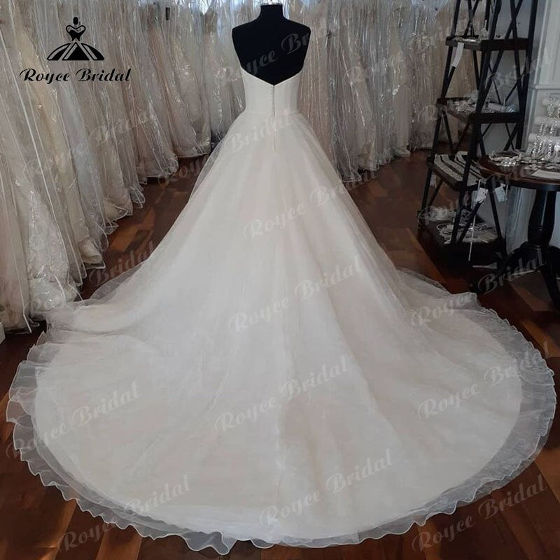 Vestido Novia Sweetheart Satin Tulle A Line Wedding Dress Off the Shoulder 2023 Bridal Ball Gown for Women sukienka na wesele