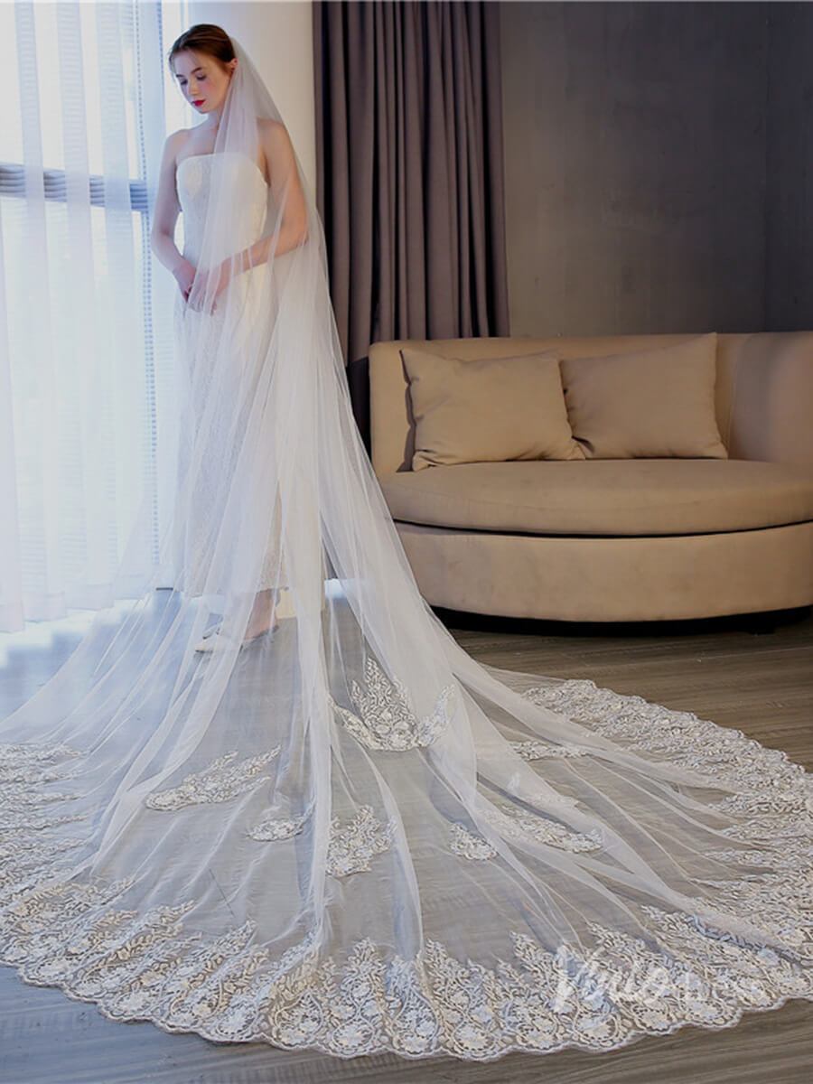 Vinatage Lace Cathedral Veil Viniodress TS17155-Veils-Viniodress-Ivory-Viniodress