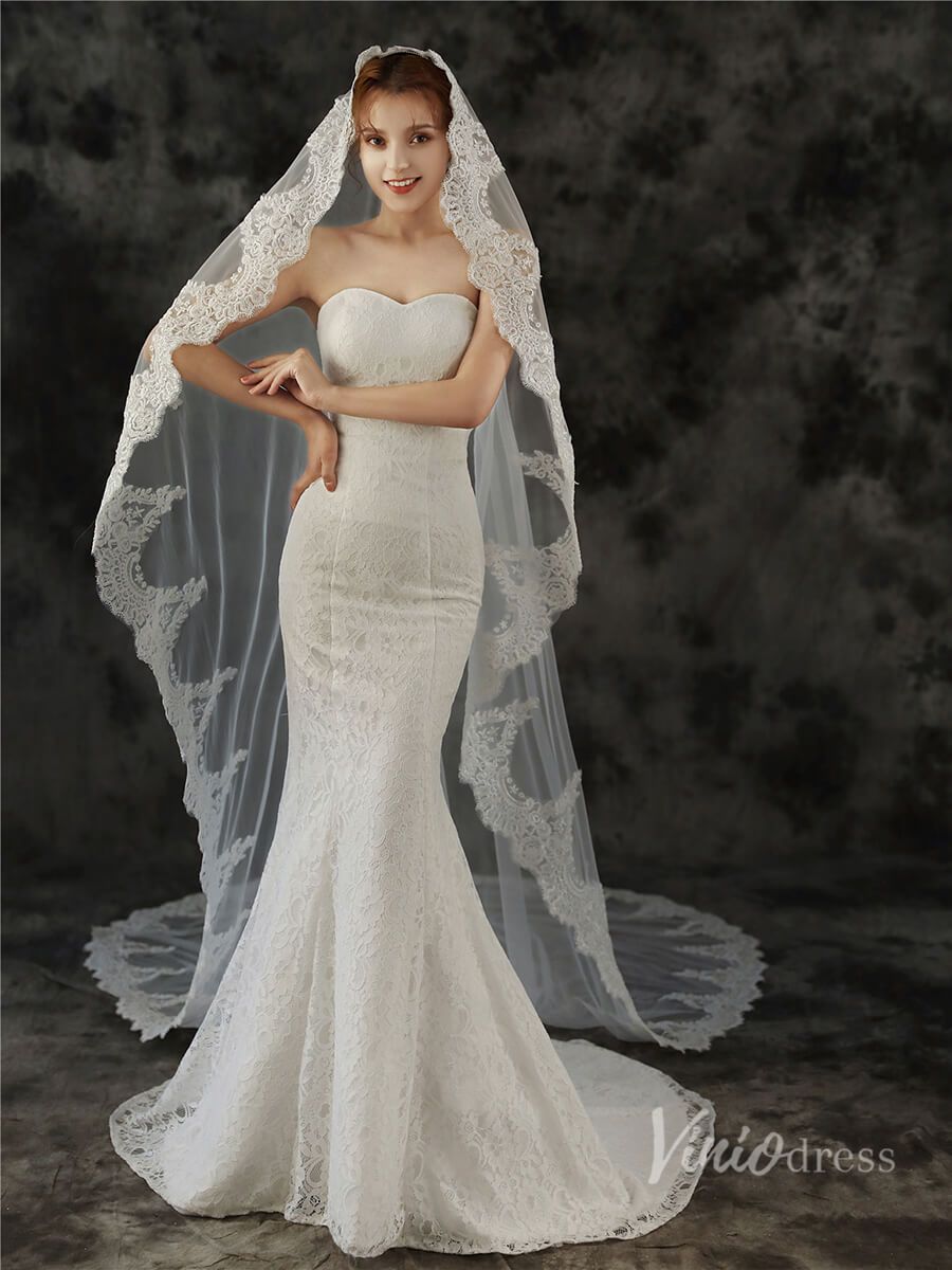 Vintage Cathedral Length Mantilla Veil Viniodress TS1927-Veils-Viniodress-Ivory-Viniodress