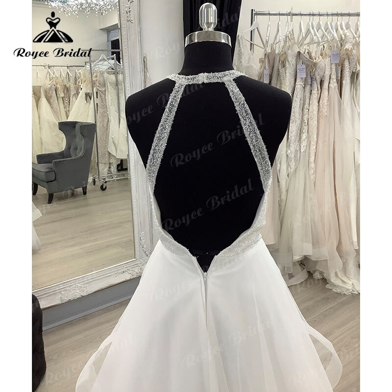 Roycebridal BRIDE,BRIDE EXPLORE All Wedding Dresses,BRIDE EXPLORE Custom Wedding Dresses 👗,BRIDE EXPLORE Plus SizeVintage Deep V Neck Halter Lace Open Back Princess Wedding Dress 2025 Floor Length vestido de novia sin espalda Wedding Gowns