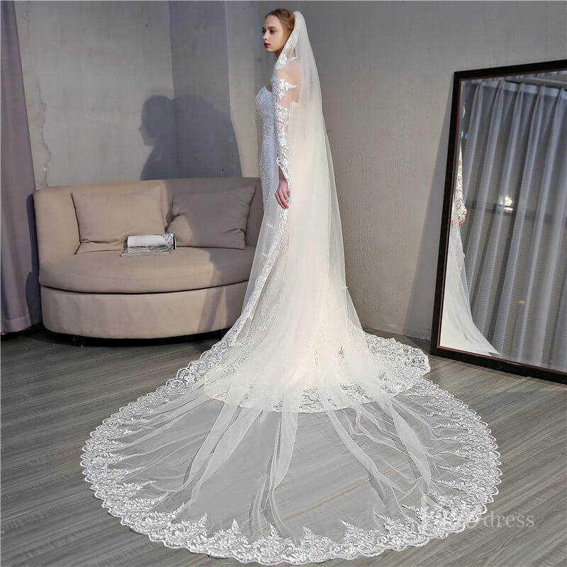 Vintage Ivory Cathedral Mantilla Veil Viniodress TS18005-Veils-Viniodress-Ivory-Viniodress