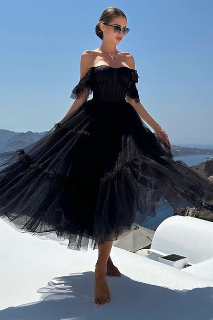 Roycebridal Katalina |A-Line Corset Ruffled Tulle Prom Dress