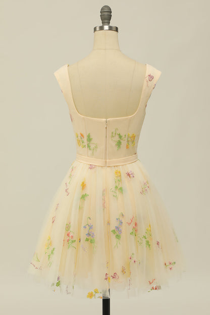 Cute A Line Sweetheart Black Short Homecoming Dress with Embroidery