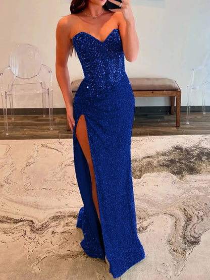 Sweetheart Sequins Beading Mermaid Prom Dress