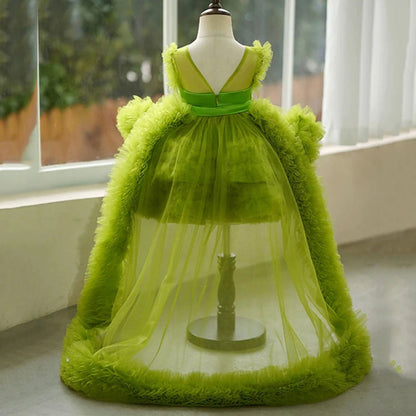 Roycebridal Elegant Green Pearls Flower Girl Dress Princess Baby Kids Wedding Birthday First Communion Party Gown 2025 J301
