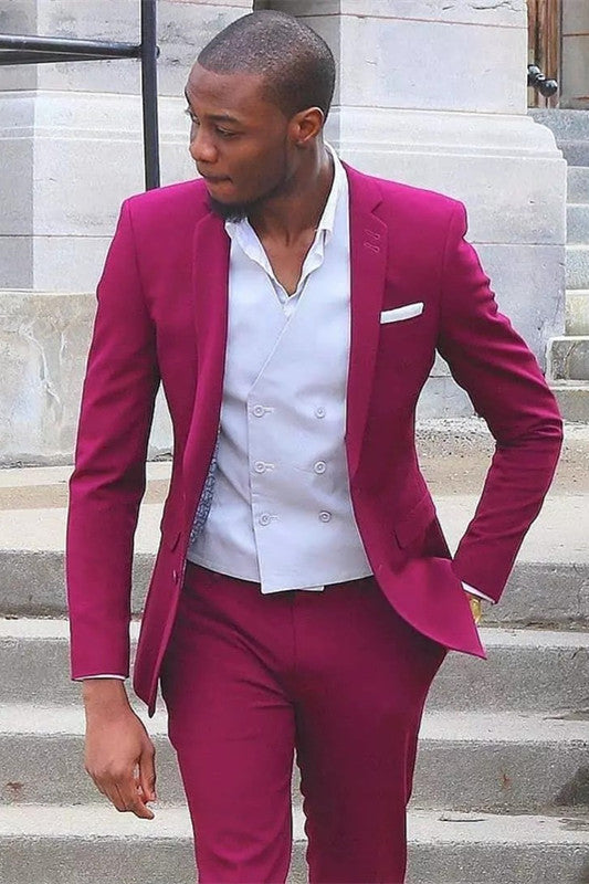 Bespoke Notched Lapel Slim Fit Prom Men Suit s Customized – ROYCEBRIDAL ...