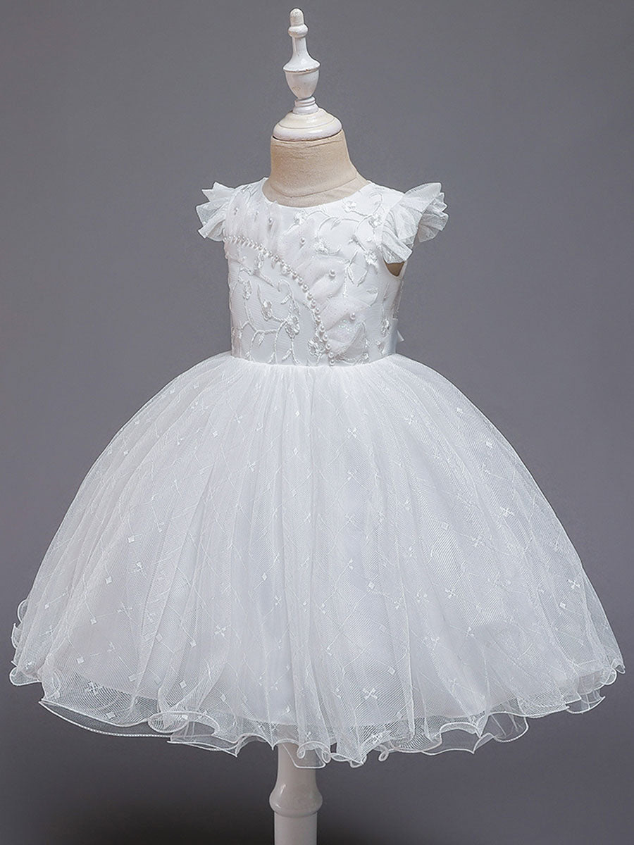 Blue Teenage Girls Dress Summer Children Party Elegant Princess Long Tulle Baby Girls Kids Lace Wedding Ceremony Dresses-showprettydress