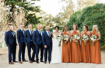 Roycebridal Sexy A-Line Burnt Orange Bridesmaid Dresses Long