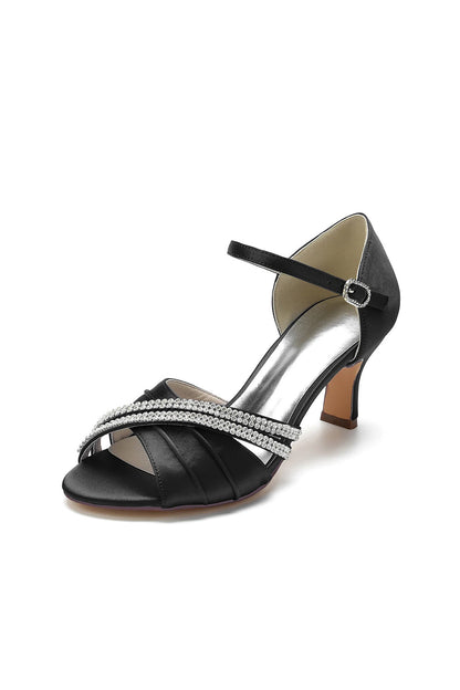 Peep Toe Cut-Out One-strap Buckle Sandals