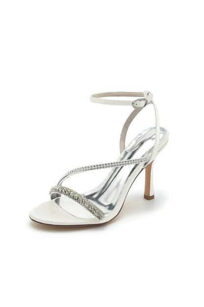 Roycebridal Single Strap Ankle Strap Wedding Shoes With Rhinestone