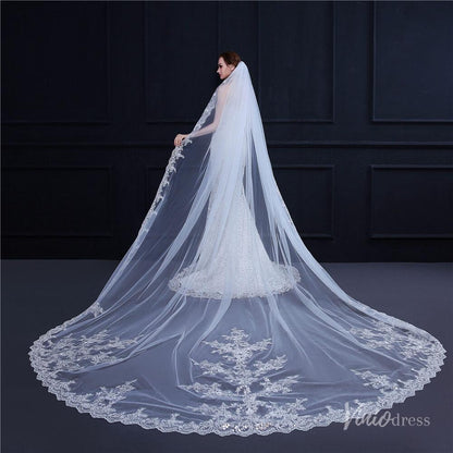 Cathedral Length Lace Mantilla Veil Viniodress TS18009-Veils-Viniodress-Viniodress