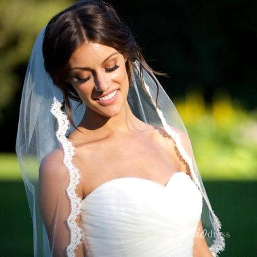 Classic One Tier Short Mantilla Veil Viniodress-Veils-Viniodress-Viniodress