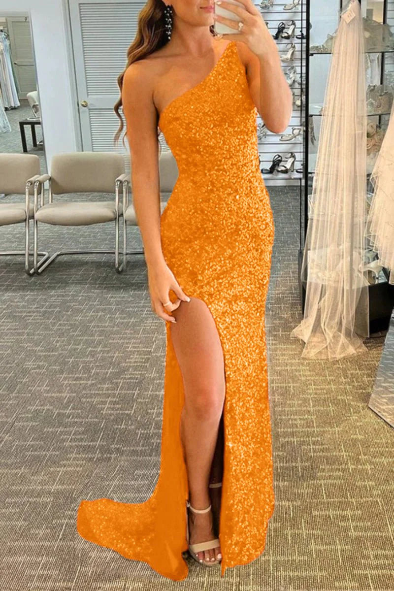 Abito da ballo a sirena con perline con paillettes a cuore