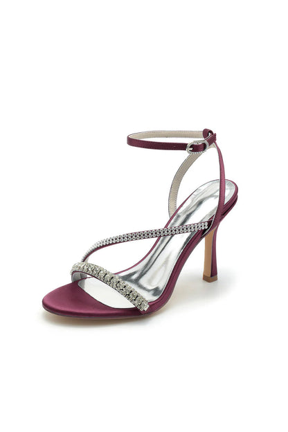 Roycebridal Single Strap Ankle Strap Wedding Shoes With Rhinestone