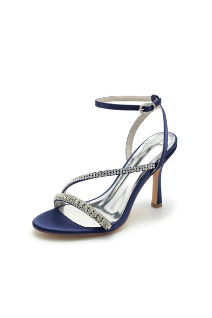 Roycebridal Single Strap Ankle Strap Wedding Shoes With Rhinestone