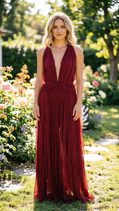 Blaues Neckholder-Abschlussballkleid mit Plissee und Ausschnitten aus Satin in A-Linie