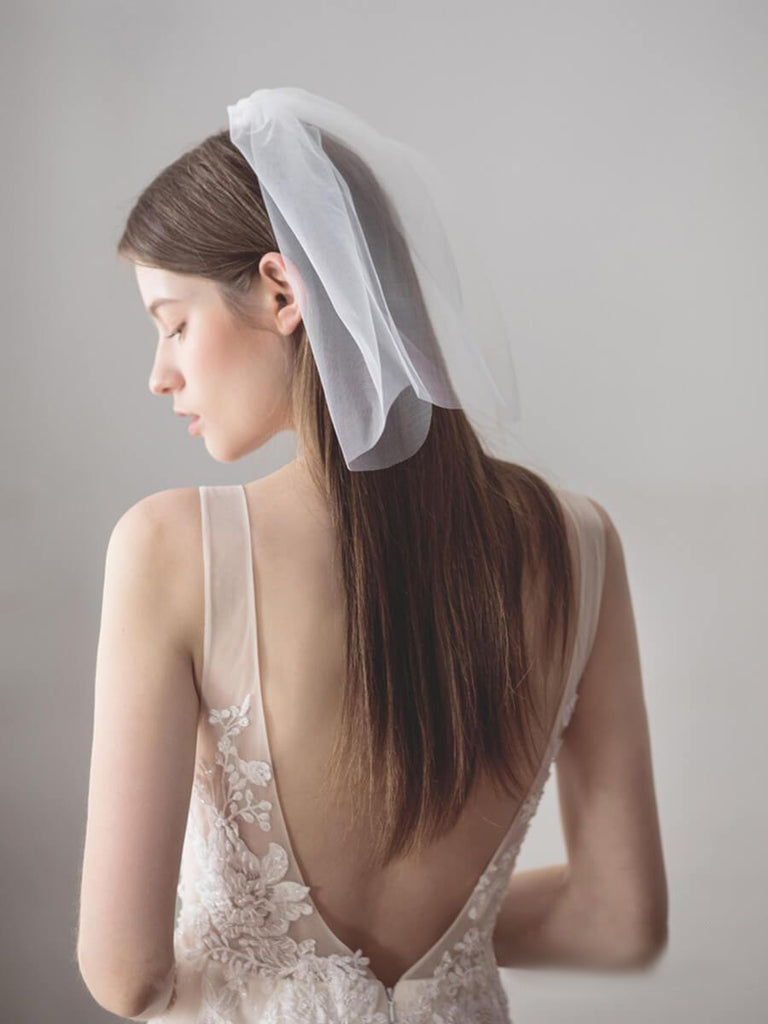 Roycebridal Ivory Tulle Blusher Wedding Veils Simple Bridal Veil