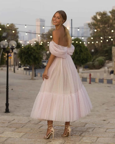 Nova | A-Linie Tüll Sweetheart Tee-Länge Homecoming Kleid