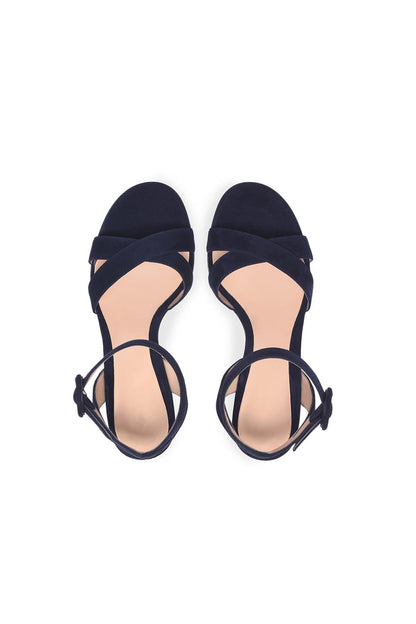Roycebridal Party Suede Peep Toe Chunky Heel Shoes With Buckle Ankle Strap