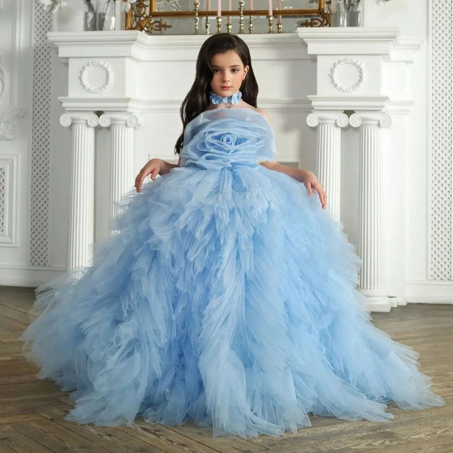 Roycebridal Luxury Pink Girl Dress Handmade Flowers Kids Princess Birthday Wedding Party Children Holy Communion Gown 2025 J039