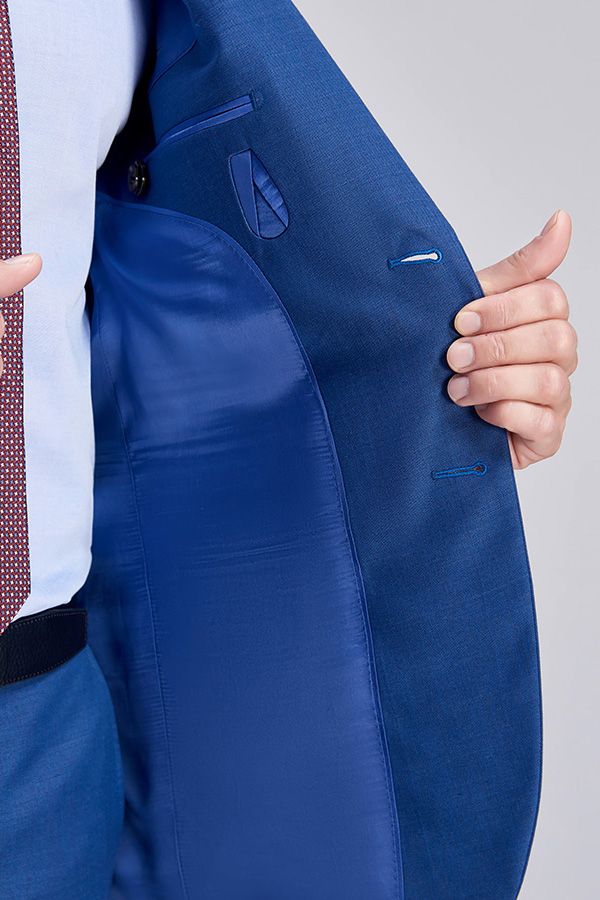Romantic Plaid Royal Blue Mens Suits for Business-showprettydress