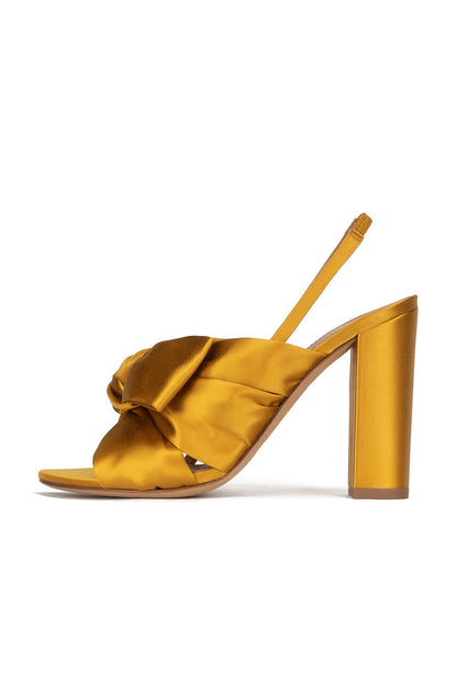 Roycebridal Satin Peep Toe Chunky Heel Outdoor Shoes With Bow-Knot