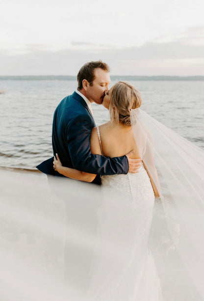 Roycebridal Vintage Ultra Modern Sheer Bridal Veil Wedding Veil