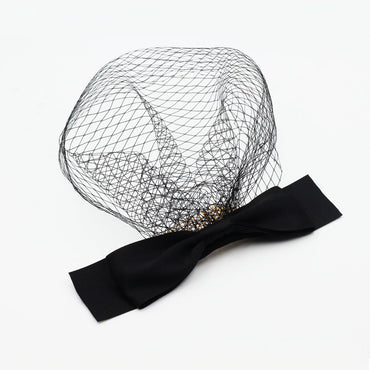 Vintage Birdcage Veil with Bow-Accessories-Viniodress-Black-Viniodress
